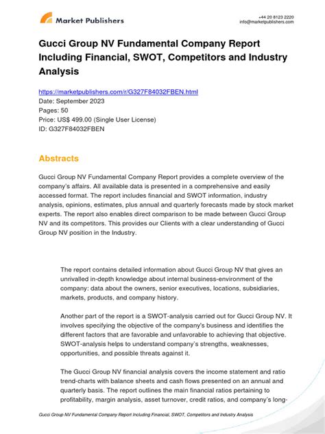 Gucci Group NV Swot Analysis Bac 